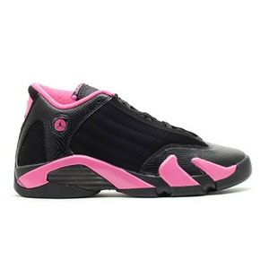 Girls Air Jordan 14 Retro GS Black Desert Pink